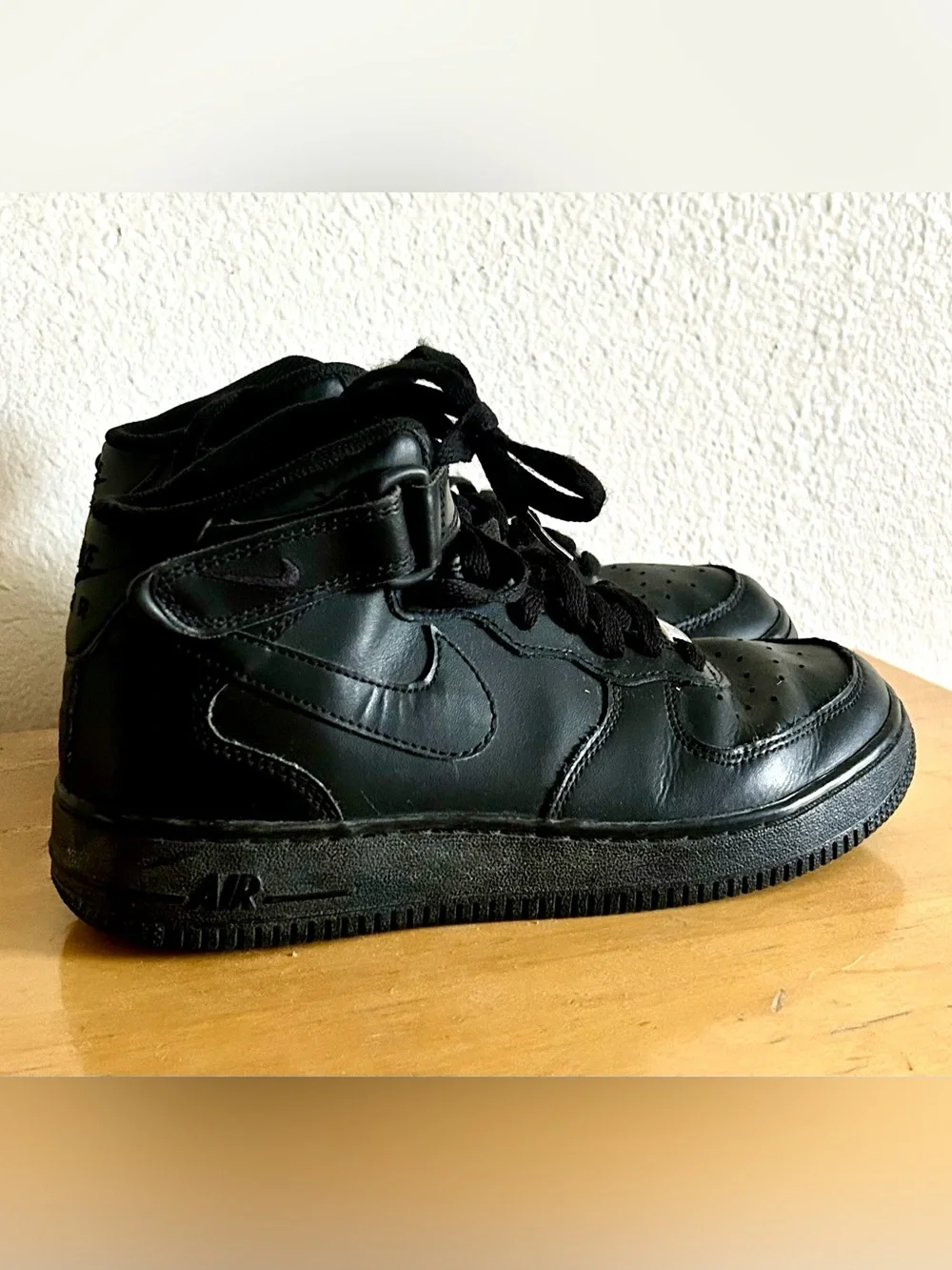 Nike Black Leather High-Top Sneakers